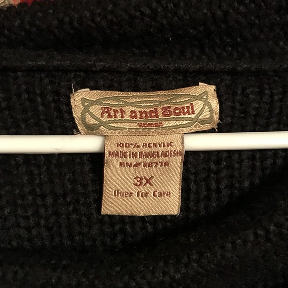 SOLD 3X Black Cowl-Neck Sweater - Picture 4 of 4